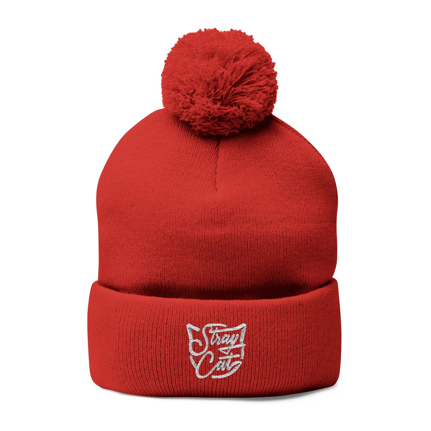Stray Cat Logo Pom-Pom Knit Cap