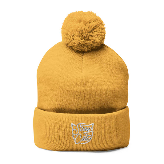 Stray Cat Logo Pom-Pom Knit Cap