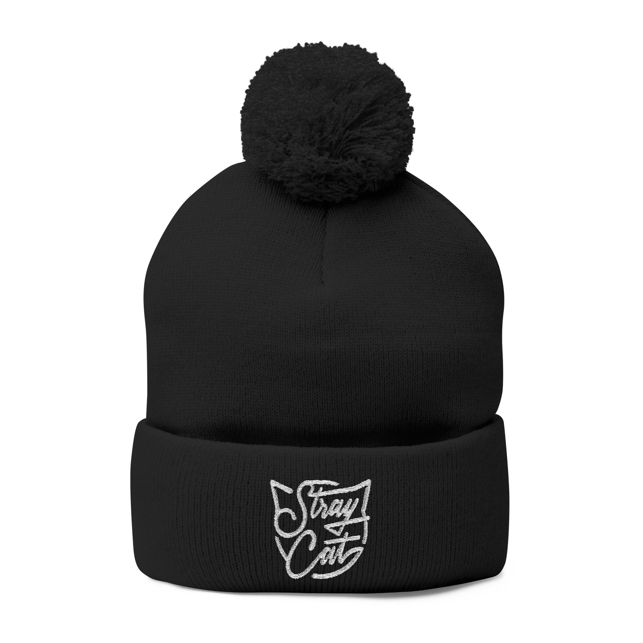 Stray Cat Logo Pom-Pom Knit Cap